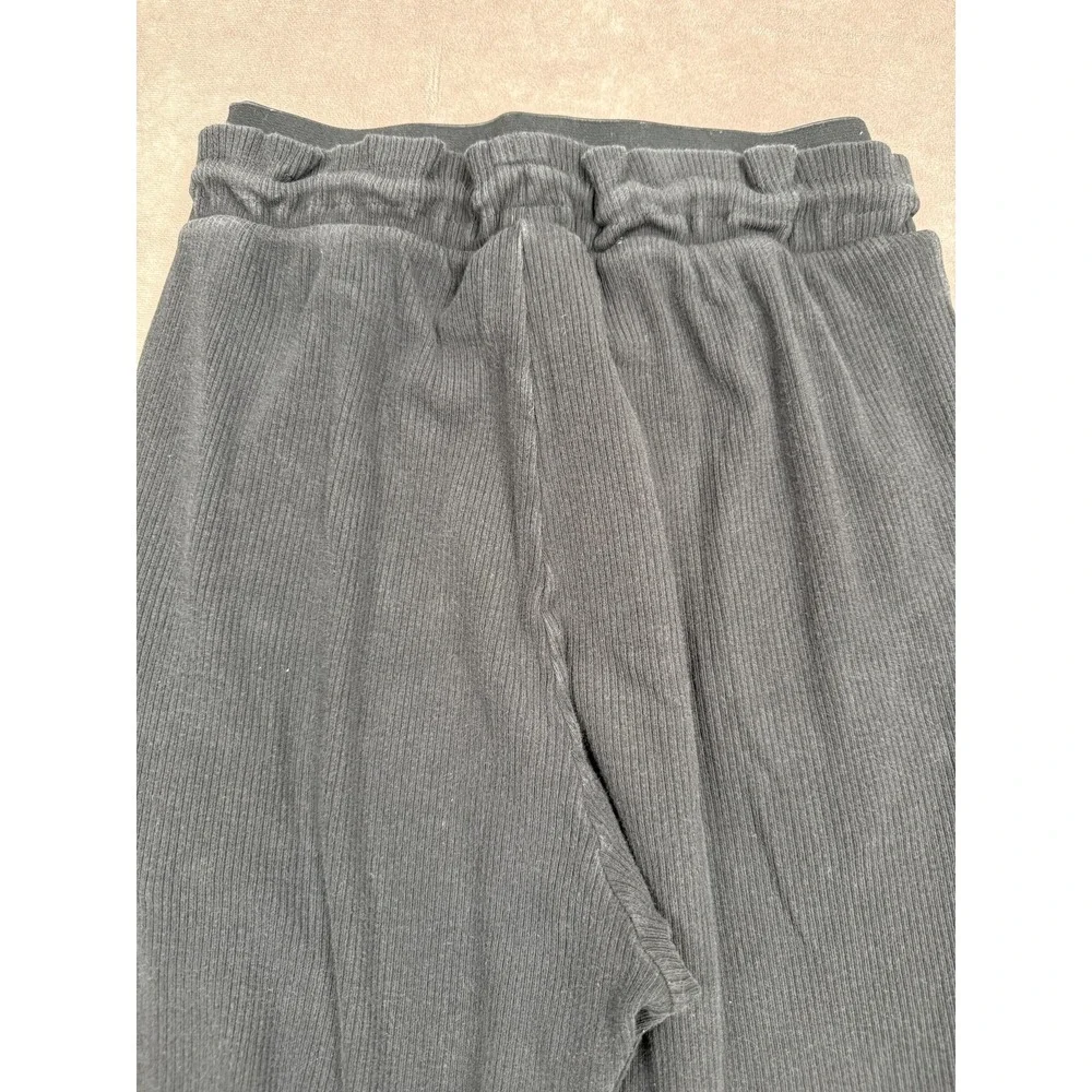Gymshark Pants Mens Small Black Ribbed Joggers Stretch Knit Cuffed‎ Pockets Logo